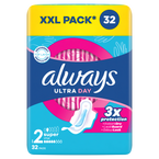 Always Ultra Day Super 2 Podpaski higieniczne ze skrzydełkami - 32 sztuk