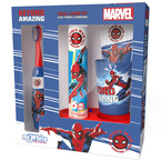 Mr.White Zestaw do mycia zębów dla dzieci Spiderman 3+: szczoteczka elektryczna+kubek+pasta+podstawka z czasomierzem LED
