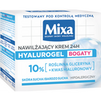 Mixa Hyalurogel Bogaty Nawilżający krem 24H - skóra sucha i bardzo sucha 50ml