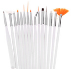 PĘDZLE PĘDZELKI DO ZDOBIEŃ PAZNOKCI 15szt