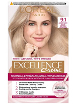 LOREAL EXCELLENCE CREME Farba do włosów 9.1 Bardzo jasny popielaty blond