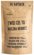 TWÓJ CEL TO: WIECZNA MŁODOŚĆ Koenzym Q10, Kolagen rybi, Naturalna Wit E, Kwas hialuronowy 90 kaps.