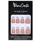 Deni Carte Sztuczne paznokcie Tipsy z żelową naklejką - 24 sztuki