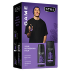 STR8 Game Zestaw prezentowy męski - Dezodorant w sprayu męski 150 ml + Żel pod prysznic 250ml