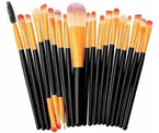Zestaw pędzli do makijażu 20 sztuk czarno-złote