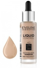 Eveline Cosmetics Liquid Control HD Matujący podkład do twarzy - 040 Warm Beige 30ml