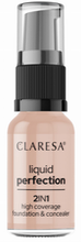 CLARESA Liquid Perfection Kryjący podkład i korektor 2w1 104 Nude 18g