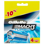 GILLETTE MACH 3 TURBO Ostrza Wkłady do maszynki 4 sztuki