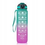 Ecarla Bidon na wodę Ombre - Zielono-różowy 1l