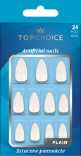 Top Choice Sztuczne paznokcie Migdałki mleczne (bez kleju) - 24sztuki