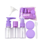 Ecarla Zestaw 7 pojemników podróżnych + etui - fioletowe