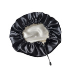 Deni Carte Czepek satynowy do włosów ze ściągaczem - czarny