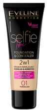 Eveline Cosmetics Selfie Time Kryjąco-nawilżający podkład i korektor 01 Porcelain 30ml