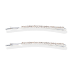 Wsuwka do włosów szklane cyrkonie - srebrne (2 sztuki)