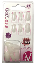 INTER VION Sztuczne paznokcie - ballerina, mleczne 24 sztuki