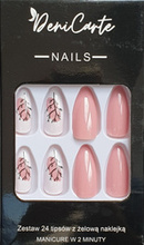 Deni Carte Sztuczne paznokcie tipsy z żelową naklejką - 24 sztuki