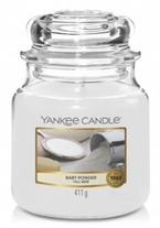 Yankee Candle Świeca zapachowa Słoik średni Baby Powder 411g