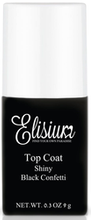 Elisium Top Coat Shiny Black Confetti top hybrydowy 9g