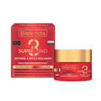 Bielenda Super Trio Retinol+Vit C+Kolagen Głęboko Odbudowujący Krem Przeciwzmarszczkowy Dzień/Noc 70+ 50ml