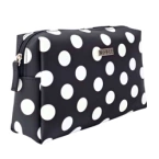 Noble BL002 Kosmetyczka damska - Czarna z białymi grochami