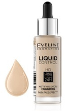 Eveline Cosmetics Liquid Control HD Matujący podkład do twarzy - 015 Light Vanilla 30ml