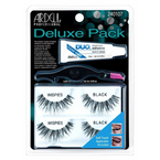 ARDELL DELUXE PACK Sztuczne rzęsy na pasku WISPIES BLACK + aplikator + klej (2-PACK)