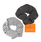 TOP CHOICE Zestaw 2 sztuk gumek do włosów  - Czarna i biała w grochy