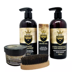 BY MY BEARD Zestaw do brody - SZAMPON 300ml + ODŻYWKA 300ml + OLEJEK 30ml + BALSAM 150ml + SZCZOTKA DO STYLIZACJI