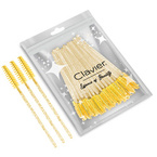 Clavier Szczoteczka spiralka do rzęs i brwi, złoty kryształ - 50 sztuk