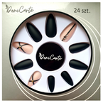 Deni Carte Tipsy 5760 24szt+klej 2g Art Migdał Nude & Black