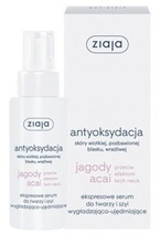 Ziaja antyoksydacja Jagody Acai Ekspresowe serum do twarzy i szyi wygładzająco-ujędrniające 50ml