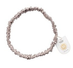 MEXMO Szeroka jedwabna marszczona opaska do włosów Taupe