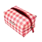 Noble R003 Mała kosmetyczka w kratkę - Czerwono-biała