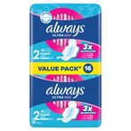 Always Ultra Day Super 2 Podpaski higieniczne ze skrzydełkami - 16 sztuk