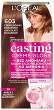 LOREAL CASTING CREME GLOSS Farba do włosów - 603 CZEKOLADOWY MAKARONIK (48ml, 72ml, 60ml)