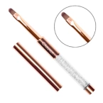 Clavier Pędzelek do żelu z kryształkami 6mm - Złoty