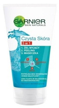 Garnier Czysta Skóra 3w1 z glinką przeciw niedoskonałościom - żel peeling maseczka 150ml