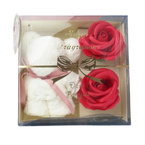 Ecarla Zestaw prezentowy Mydlane kwiaty zapachowe z ręcznikiem w ozdobnym pudełeczku