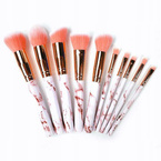 Deni Carte Zestaw pędzli do makijażu Marble - Róż 10sztuk