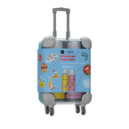 HiSkin Travel Set Mini zestaw podróżny walizka - Żel pod prysznic i balsam do ciała 2x75ml