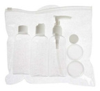 DONEGAL Zestaw 5 pojemników podróżnych + etui - przeźroczyste