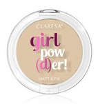 CLARESA GIRL POW(D)ER! Utrwalający puder prasowany 02 NATURAL BEIGE 12g