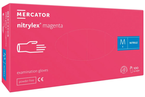 Mercator Nitrylex Magenta Rękawiczki nitrylowe bezpudrowe - rozm. M 100 sztuk