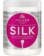 Kallos Silk  Hair Mask - Maska do włosów suchych z wyciągiem oleju oliwkowego i proteinami jedwabiu, 1000 ml