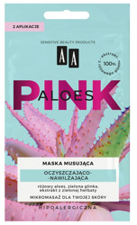 AA Aloes Pink oczyszczająco-nawilżająca maska musująca 2x4g