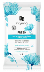 AA Intymna Fresh delikatne chusteczki do higieny intymnej Skuteczne odświeżenie i nawilżenie 15szt