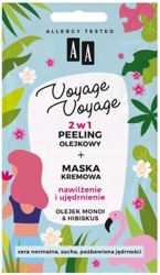 AA Voyage Voyage 2w1 peeling olejowy +maska kremowa Olej monoi&Hibiskus 2x5ml