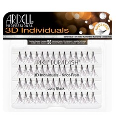 Ardell 3D Individuals Knot Free Long Black - Kępki długich rzęs bez węzełków czarne 56 sztuk