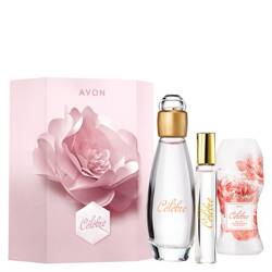 Avon Celebre zestaw prezentowy Woda perfumowana 50ml + Roll On + Perfumetka 10ml