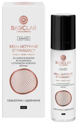 BasicLab Aminis krem aktywnie stymulujący na noc do twarzy, szyi i dekoltu z 5% aminokwasów 50ml